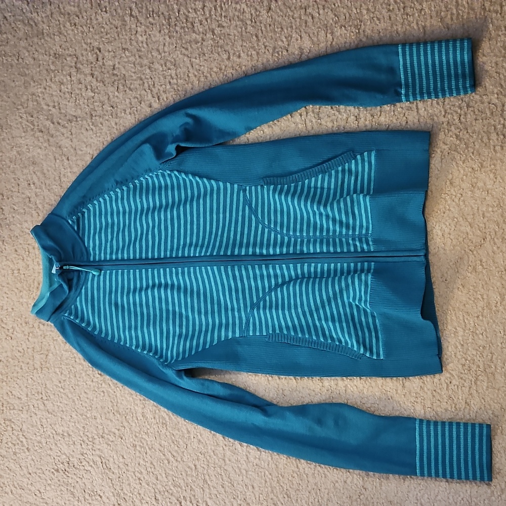 REI Teal and Aqua Striped Women's Jacket